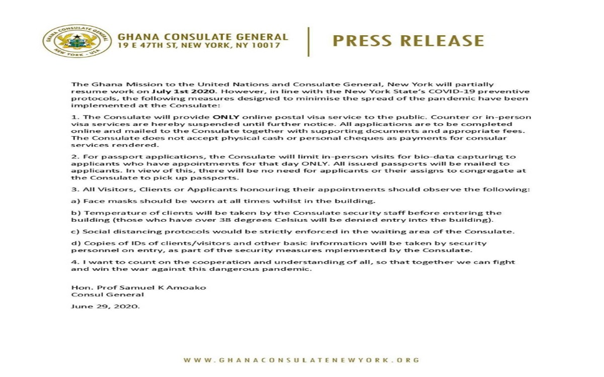 PARTIAL OPENING OFCONSULATE